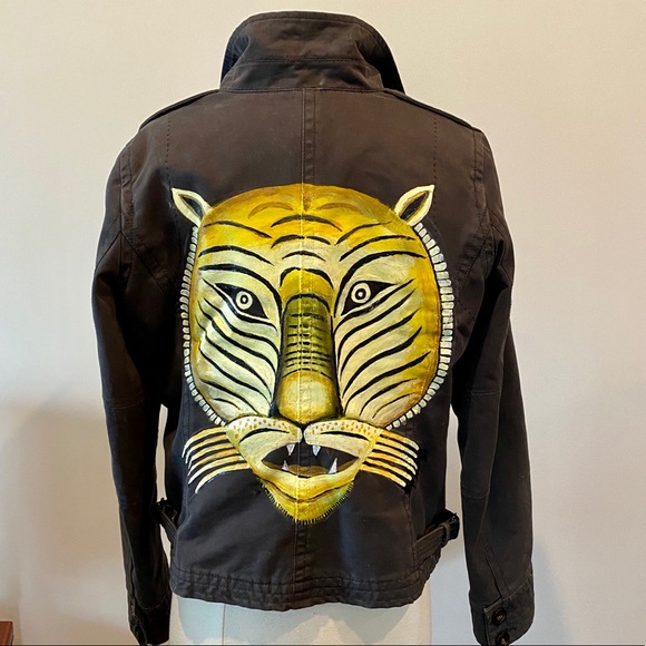 RARE "Ruehl 925" Hand Painted Vintage Field Jacket - Picture 2 of 11